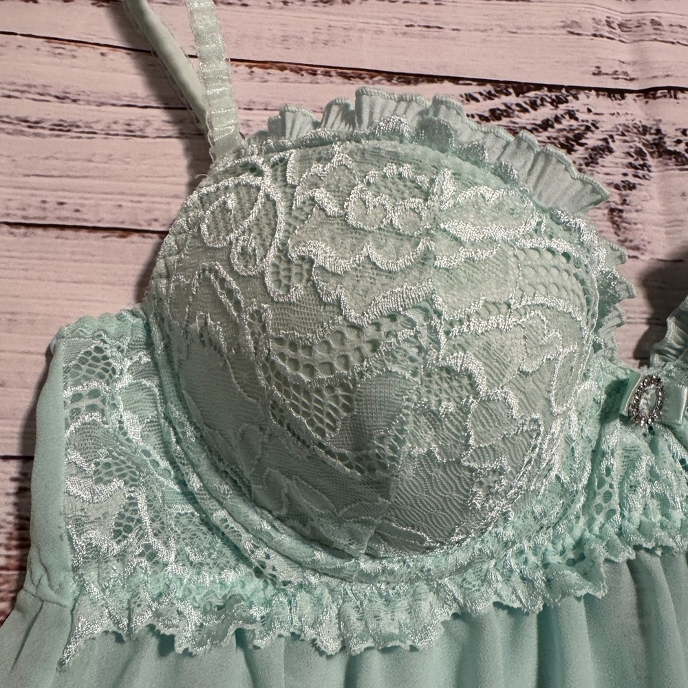 Seductive Wear by Cinema Etoile Mint Green Night Gown Top Women's Size Small‎ - Picture 3 of 9